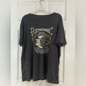 Fleetwood Mac Graphic Tee — Charcoal with Cream & Gold Print size XL